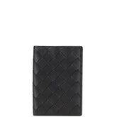ボッテガヴェネタ イントレチャート パスポートケース ブラック レザー メンズ BOTTEGAVENETA 【中古】